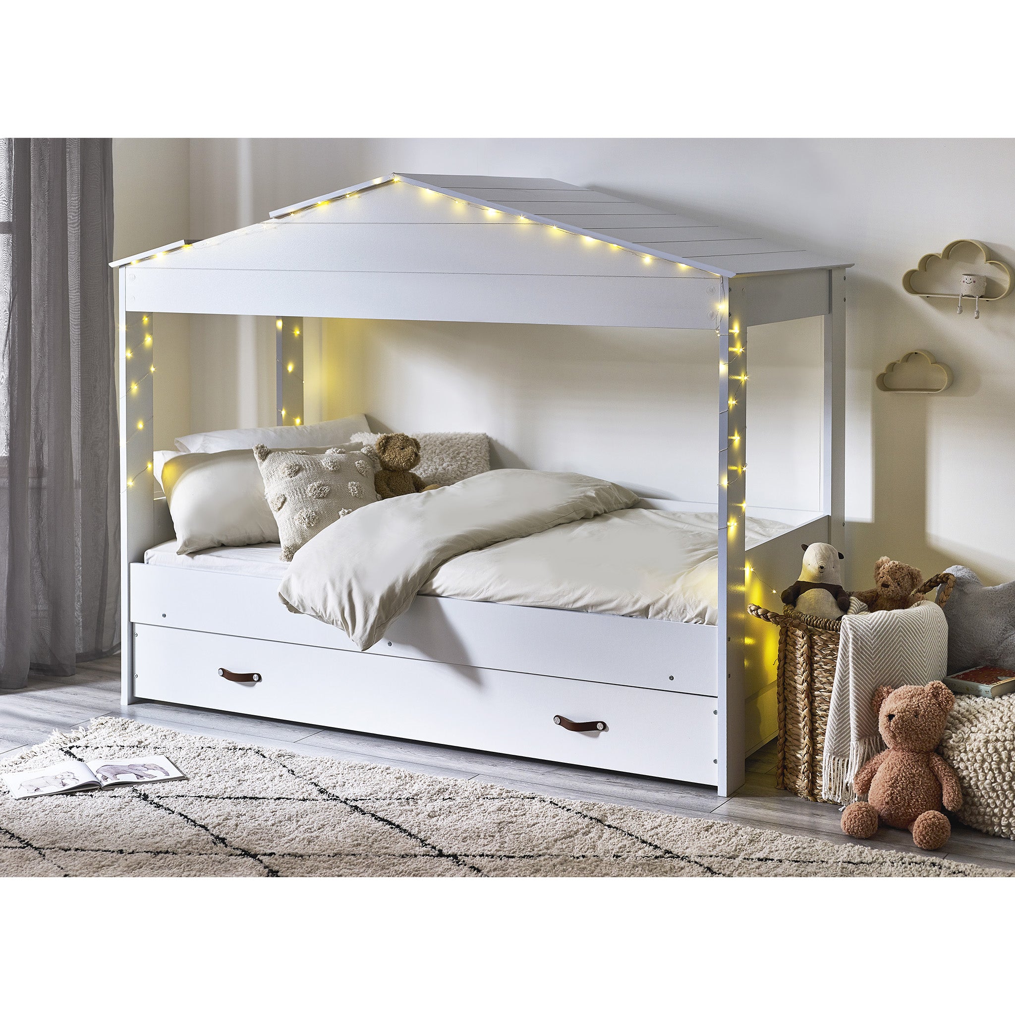 Hut House Low Sleeper Bed with Storage